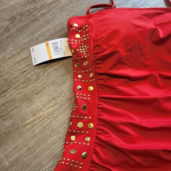 Michael Michael Kors Boho Studded Bandini Swim Top and bottom -CHILLI-Small - Picture 3 of 7